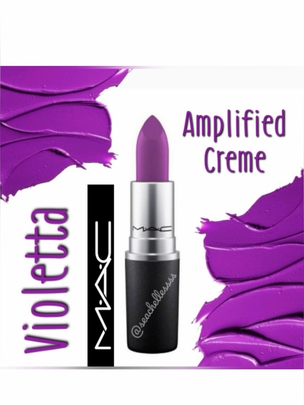 MAC Cosmetics Amplified Creme Lipstick Violetta Brand New In Box Full Size